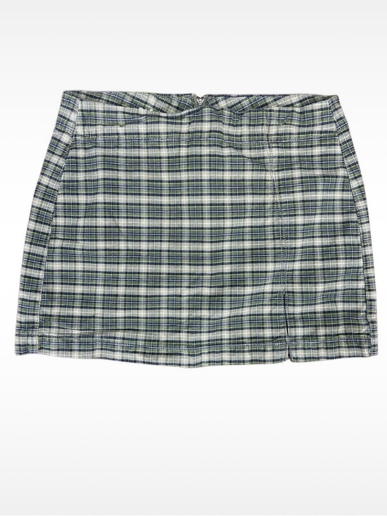 American Eagle Outfitters Dresses & Skirts - American Eagle Green Plaid Mini Skirt Size 6 High Rise Stretch Preppy Y2K